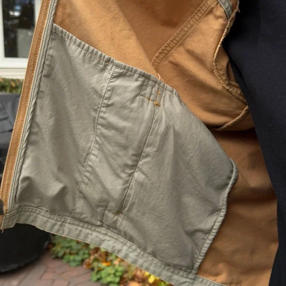 LL Bean Canvas Work Jacket Camel Men's Medium 100% Cotton O AKC2 Vtg Chore Coat - Picture 4 of 10